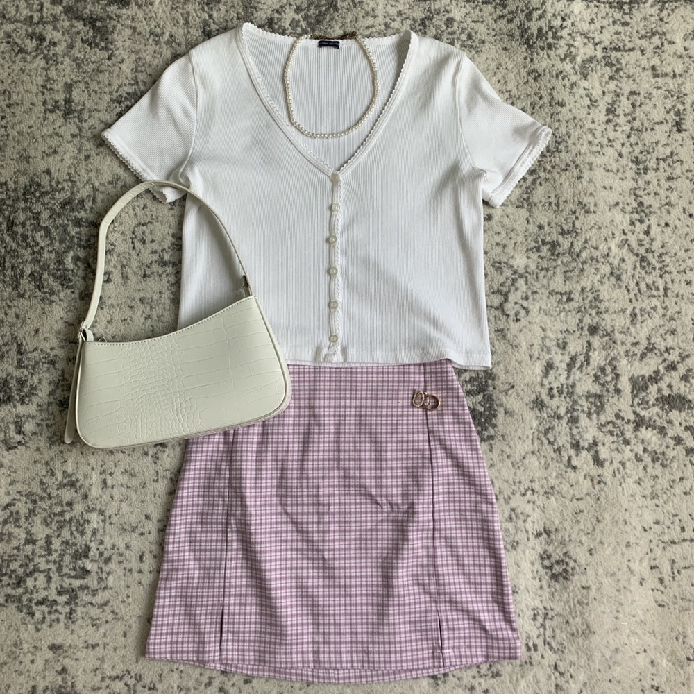 Purple Brandy Plaid Skirt